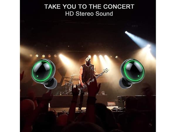 Vattentäta Bluetooth Stereo Djup Bas Hörlurar Svart