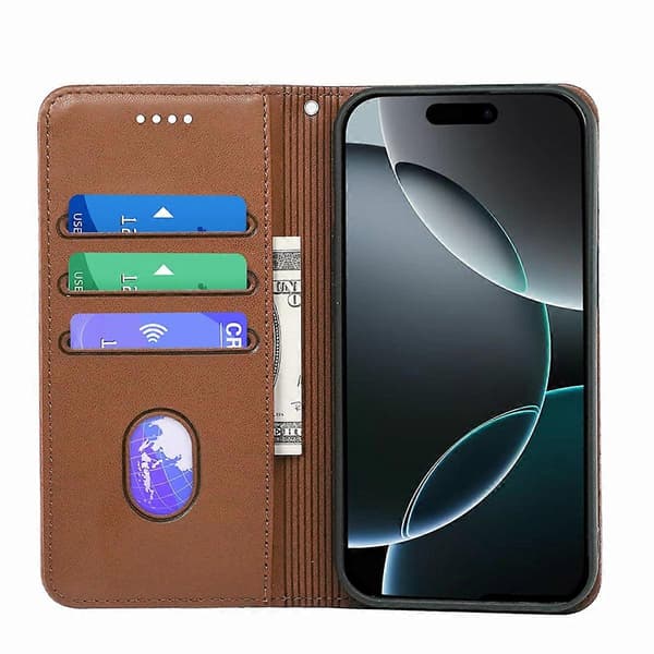Plånboksfodral för iPhone 16 Pro Max med magnetlås PU-läder Telefonskal