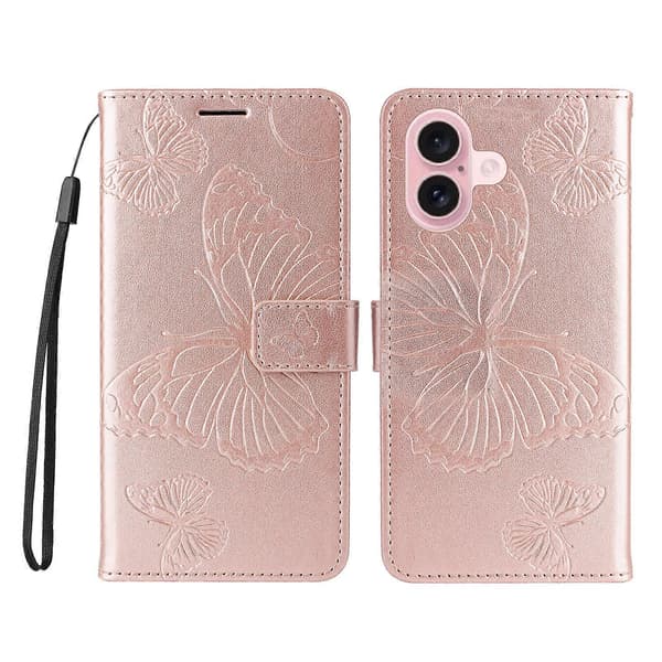 Skyddande plånboksfodral i läder för iPhone 16