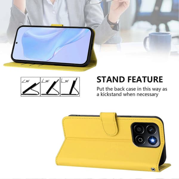 Til Honor X7c 4G/Honor 200 Smart 5G/Honor X7c 5G Solid Farve Flip Læder Wallet Case med Rem