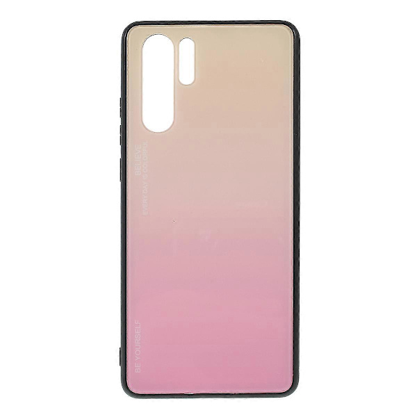 För Huawei P30 Pro Gradient Glas + PC + TPU Hybrid Skal
