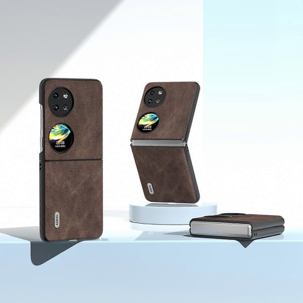 Skyddande läderfodral baksida för Huawei P60 Pocket