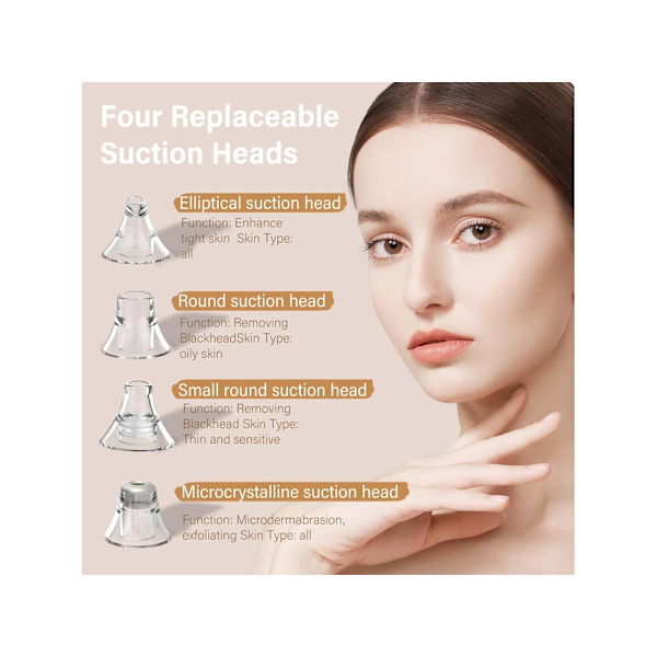 Ansiktsrengörare för pormaskar Pore Vacuum Kit 5 Nivå Justerbar Sug Blackhead Extractor Tool Pore Cleaner från YEMAESRE