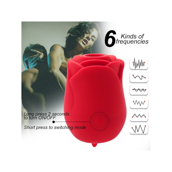 Ros Tung-Sugande Vibrator för Kvinnor (Röd)
