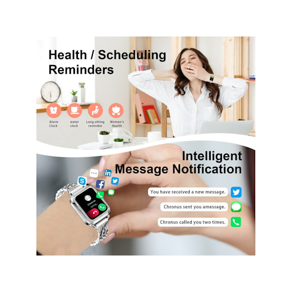 Smartwatch med Telefonfunktion Strass 1.57'' Hd Android/Ios Grå