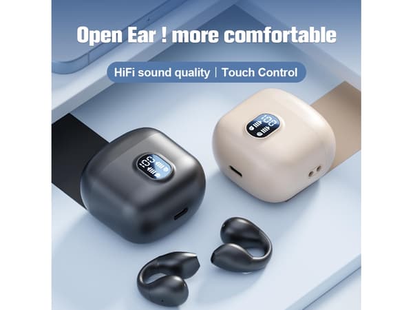 Ows Luftledningshörlurar Superbekväm Design Bluetooth Svart