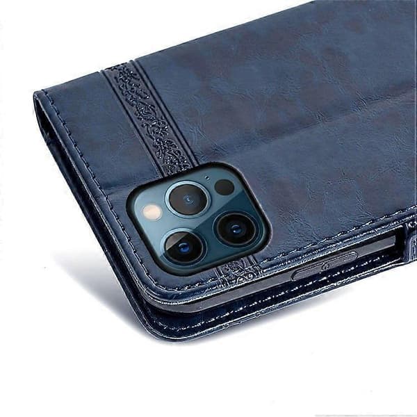 Blommig Läderfodral med Sidospänne och Plånboksfunktion för iPhone 16 Pro Max