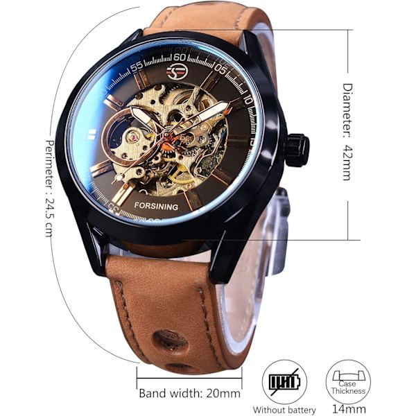 3D Blå Hardlex Glas Herr Transparent Sport Casual Mekanisk Automatisk Armbandsur Toppmärke Lyx