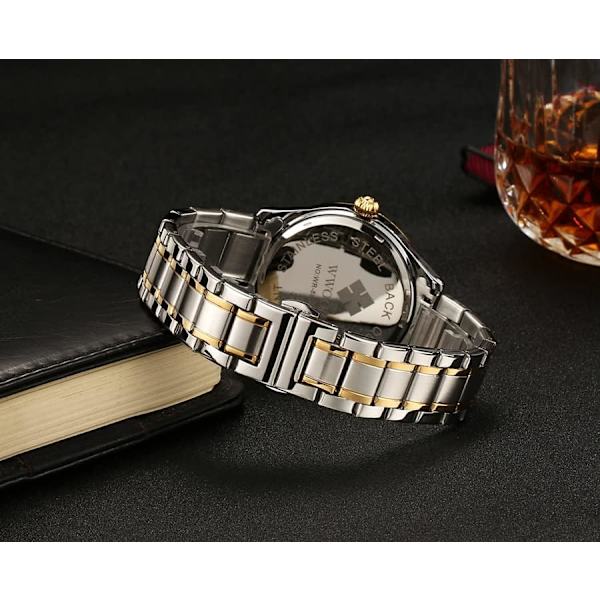 Par Klocka Diamant Kvarts Herrklocka Lysande Damklocka Datum Affärs Par Klocka Vattentät Lyx Armbandsur Analog Display