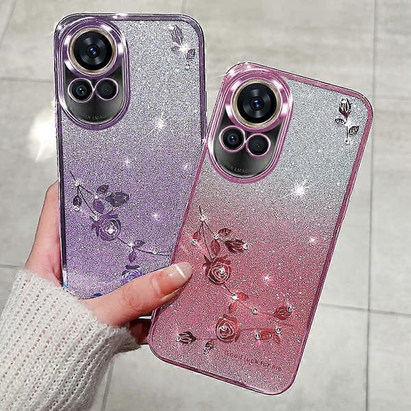 Skal för Huawei nova 13, blommönster, TPU-gradient, telefonfodral med snoddar