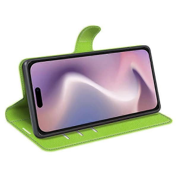 iPhone 16 Pro Max Læder Wallet Case med Lychee-tekstur til Mobiltelefon