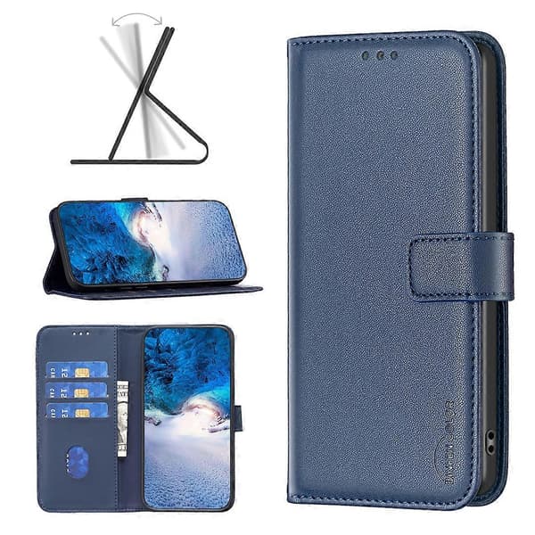Læder Wallet Case med fuld beskyttelse til Motorola Moto G34 5G