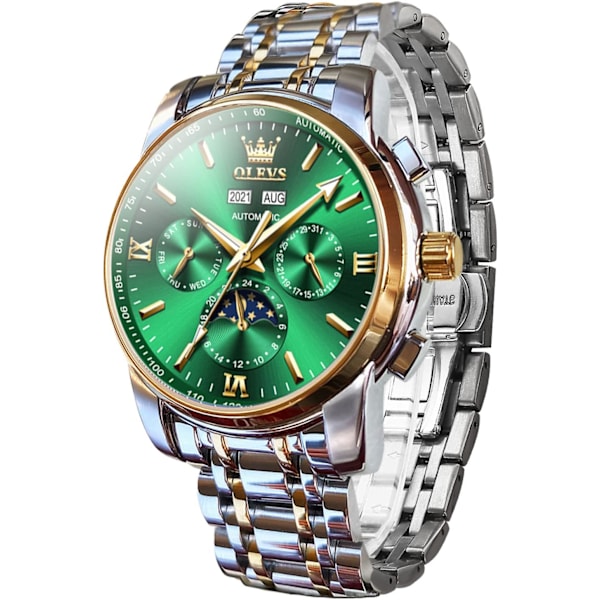 Herrklocka automatisk mekanisk Tourbillon självuppdragande lyx rostfritt stål vattentät lysande datum armbandsur