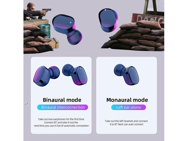 Ergonomiska Bluetooth-hörlurar Kompatibla Utan Klockpar Svart