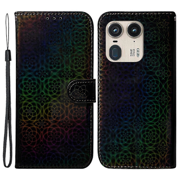 För Motorola Edge 50 Ultra 5G/ Moto X50 Ultra 5G Bländande Blomma Telefonfodral PU Läder Telefonskal