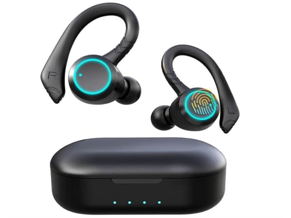 Over-Ear Hörlurar Dubbla Mikrofoner Vattentäta Bluetooth Svarta