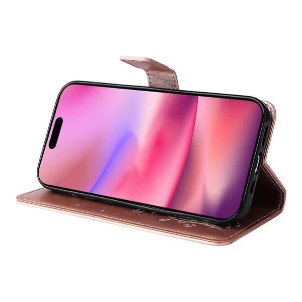 Skyddande plånboksfodral i läder för iPhone 16