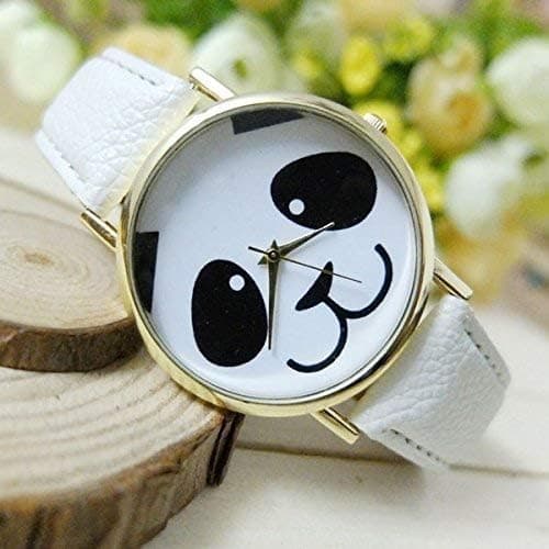Modeklocka Läderarmband Panda Klockor Damklockor Kvarts Klocka