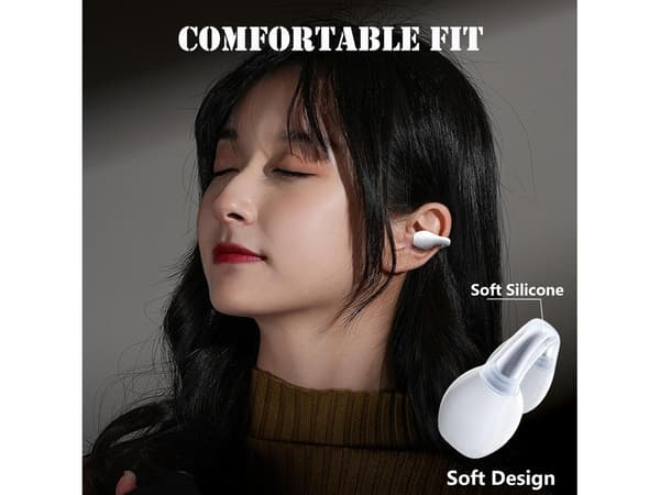 Benledningshörlurar Öronklämma Bluetooth Vit