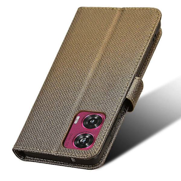 För Motorola Edge 50 Fusion 5G Fodral Flip Plånbok Diamant Textur PU Läder Telefonskal