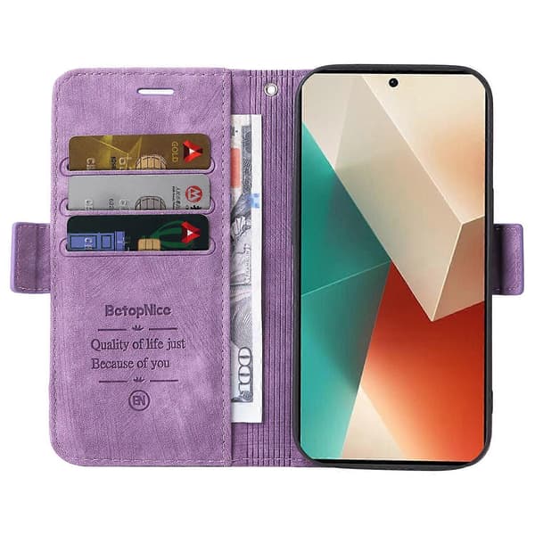 Läderfodral med tryck för Xiaomi Redmi Note 13 5G