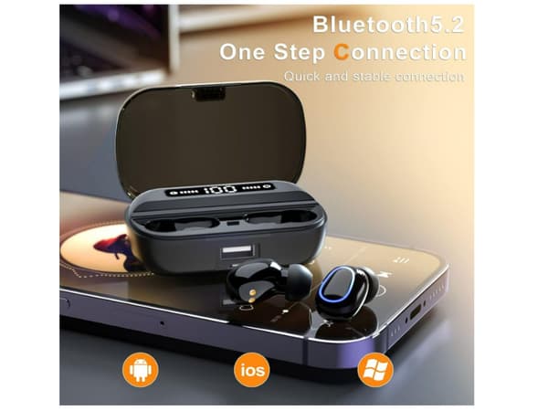 Bluetooth Brusreducerande Trådlösa Hörlurar Svart