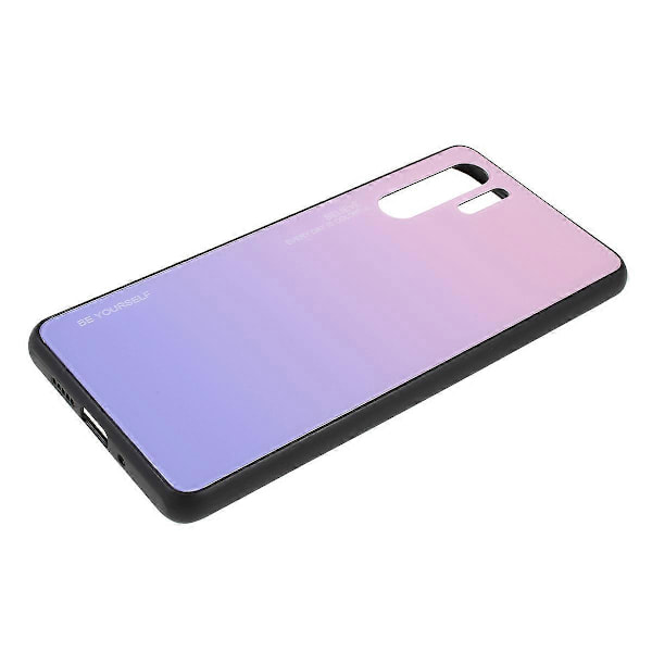 För Huawei P30 Pro Gradient Glas + PC + TPU Hybrid Skal