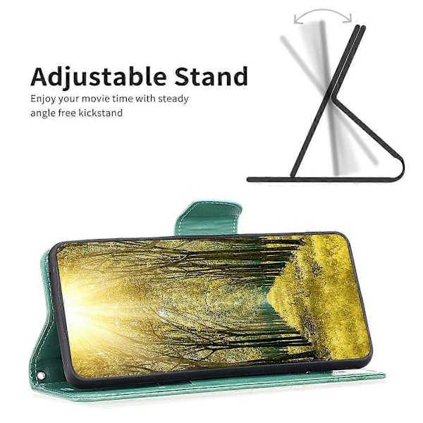 Plånboksfodral i läder med fjärilstryck för iPhone 16 Pro Max