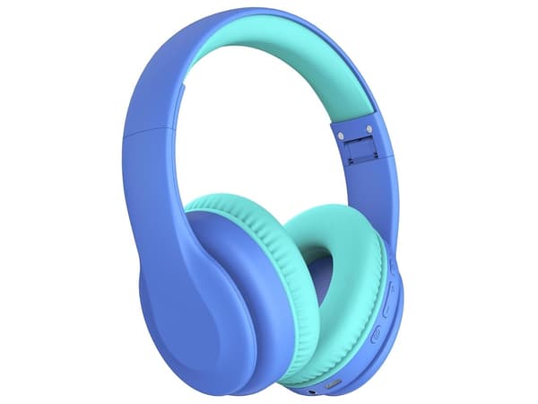 Blå Bluetooth Volymbegränsade Hörlurar för Barn