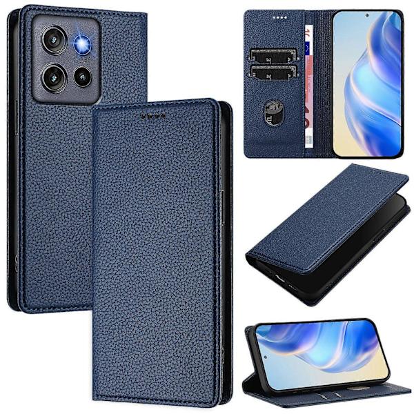Plånboksfodral för Motorola Edge 50 Neo 5G RFID-blockerande Läder Mobilskal med Litchi-textur