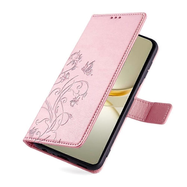 Fodral för Huawei nova 12 Pro 5G/ nova 12 Ultra 5G Fjäril Blomma Tryckt Läder Flip Skyddsfodral