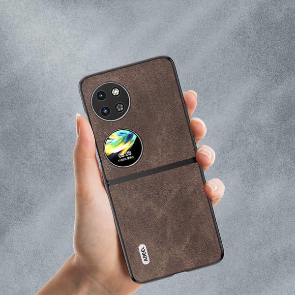 Skyddande läderfodral baksida för Huawei P60 Pocket