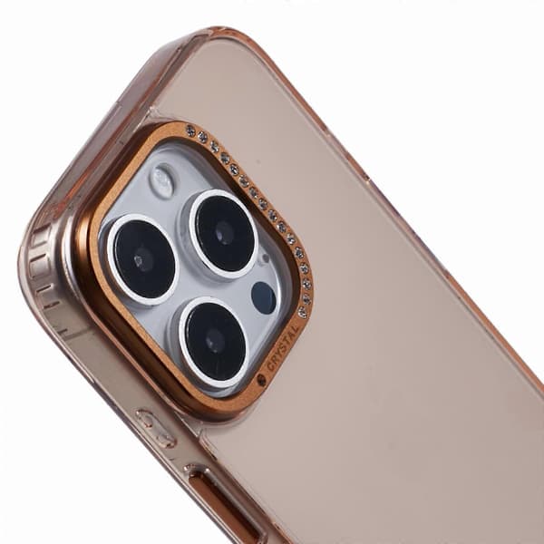 För iPhone 16 Pro Max Skal TPU+PC Telefon Baksida Linsskydd Strassdekorerad