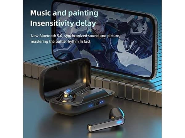 Vattentäta Bluetooth Integrerade Beröringsfria Hörlurar Svarta