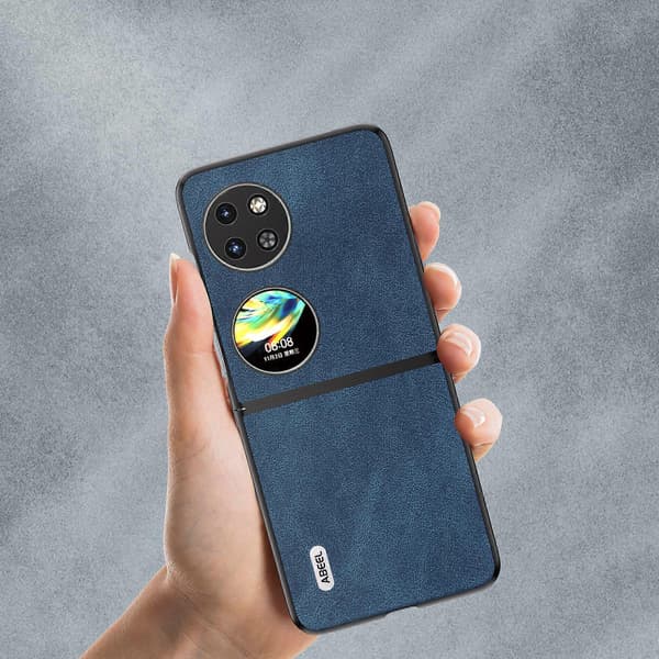 Skyddande läderfodral baksida för Huawei P60 Pocket