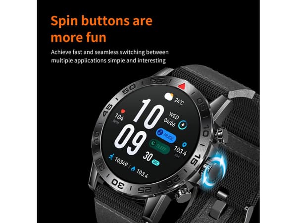 I81 Smartwatch med bevægelsesdetektering, sort