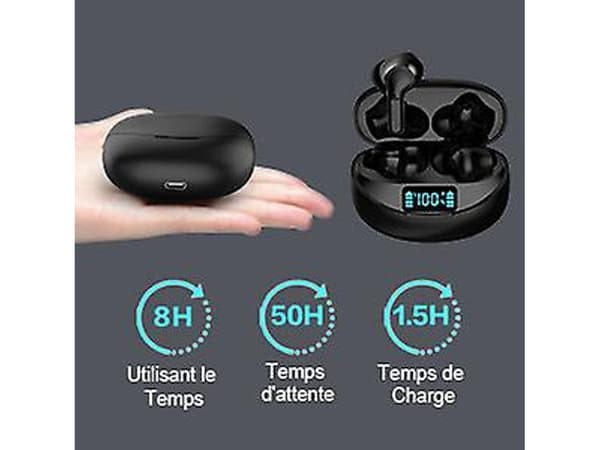 Hi-Fi Stereo Touch Control Bluetooth Vattentäta Brusreducerande Hörlurar Vit