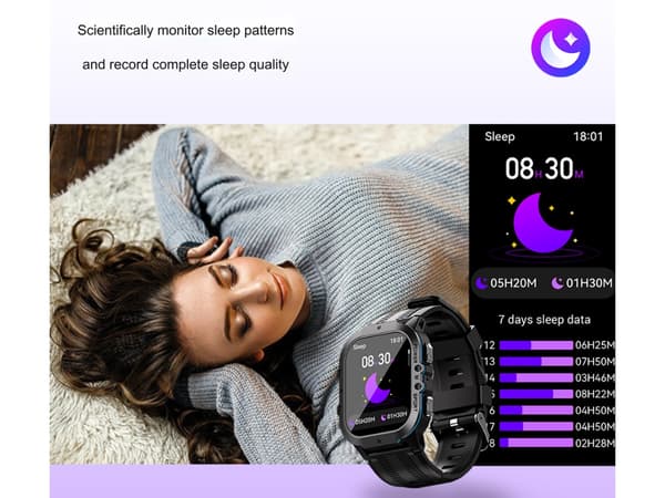 Smartklocka med Bluetooth-samtal, röstassistent, kvinnohälsoövervakning och multisportlägen Orange