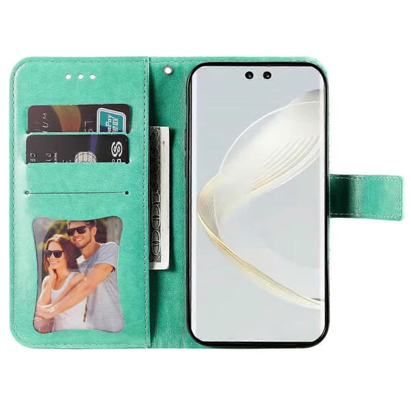 Blommig Läderfodral med Ställ för Huawei nova 12 Pro 5G