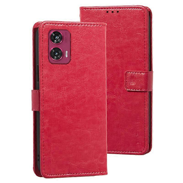 Plånboksfodral för Motorola Edge 50 Fusion 5G, Crazy Horse-textur, läderfodral