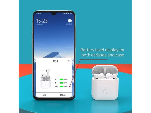 True Wireless Hörlurar Brusreducering Bluetooth Stereo Bas Brusreducering Vit