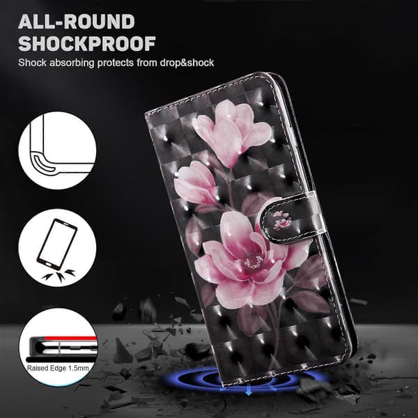 3D Mönstertryck Läderplånbok Design Telefonskal för Honor 90