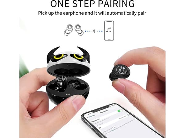 Dubbla Touch Control Bluetooth Hörlurar Svart