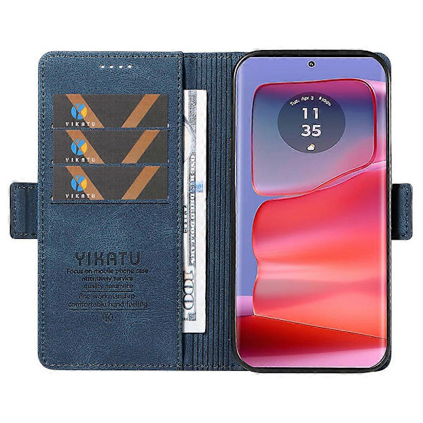 För Motorola Edge 50 Pro 5G Fodral Kortplats Skin-Touch Läder Flip Telefonfodral