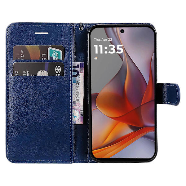 För Motorola Moto G75 5G Enfärgat Läderfodral Plånboksställ