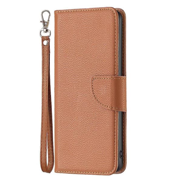För iPhone 16 Pro Lychee Textur Enfärgat Läder Plånboksfodral Flip Plånboksfodral