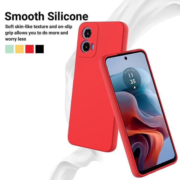 Flytande silikonfodral med fiberglasfoder för Motorola Moto G34 5G