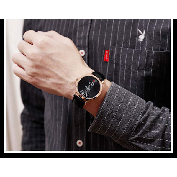 Enkel Herr Kvarts Klocka Affärsstil 3Bar Vattentät Rostfritt Stål mesh/Läderarmbandsur