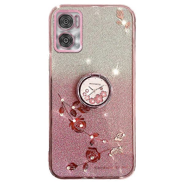For Motorola Moto E22 4G/E22i 4G TPU Ring Deksel Stativ Glitter Telefon Deksel