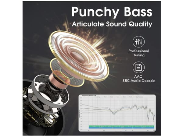 Over-Ear Hörlurar Dubbla Mikrofoner Vattentäta Bluetooth Svarta